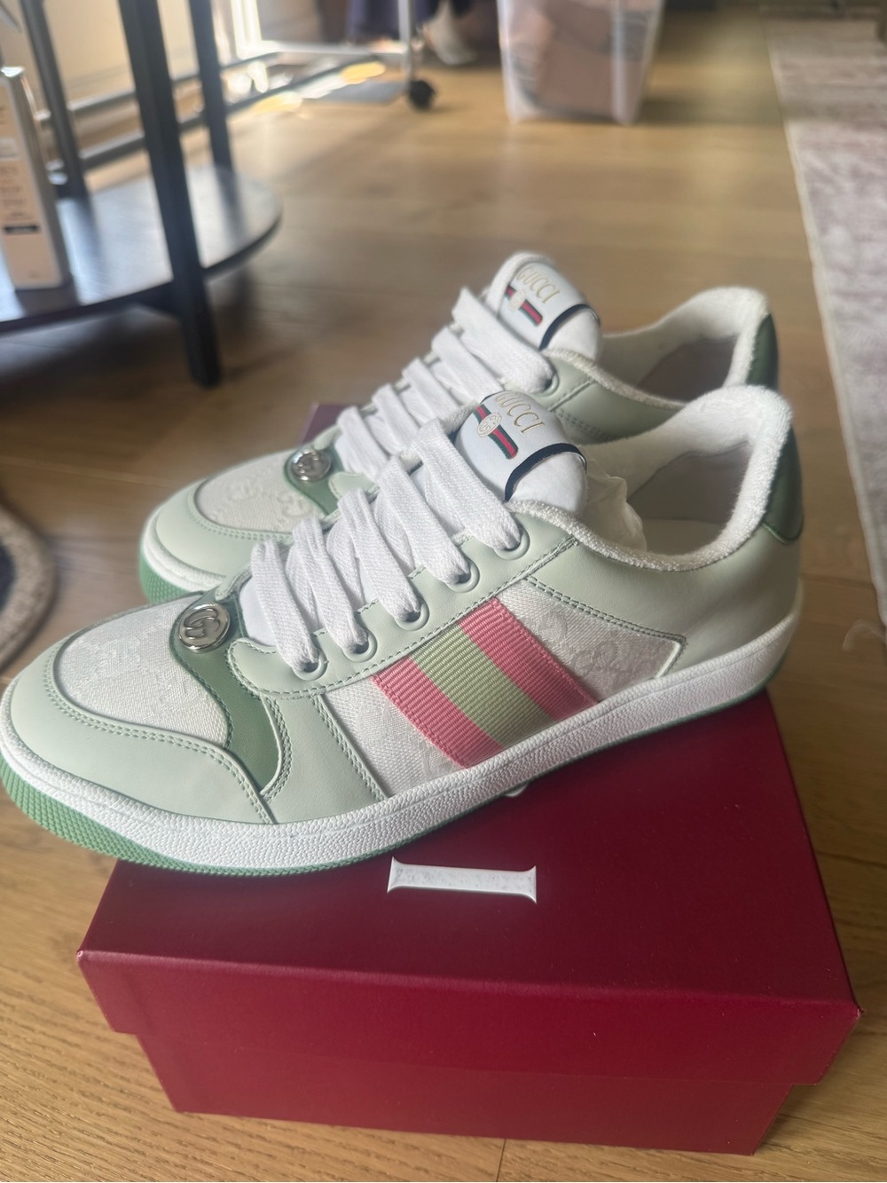 Gucci Sneakers -Mint & Pink Sneakers 36.5